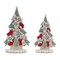 Melrose Frosted Cookie Pine Christmas Tree Tabletop Decor - 12" - Multicolor - Set of 2